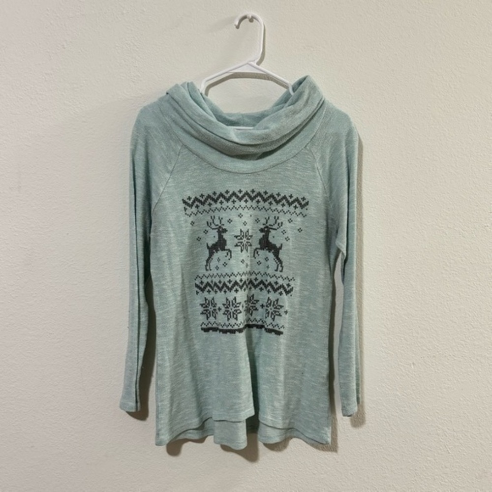 Light Blue Reindeer Sweater